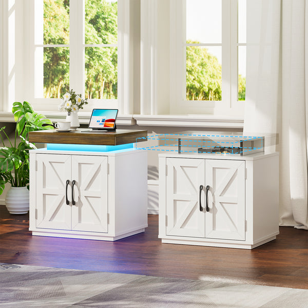 2PCS Farmhouse End Table Nightstand