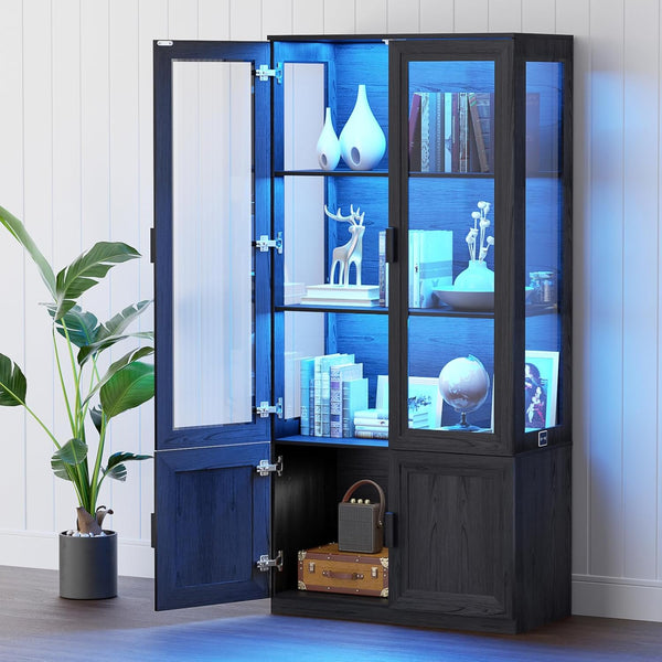 Curio Display Cabinet with Acrylic Glass Doors