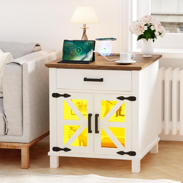 24" Farmhouse End Table Nightstand